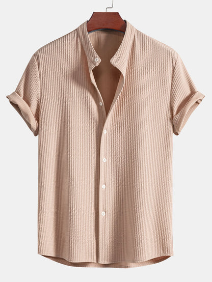 VALERIO | Camisa de cuello alto acanalada de corte ajustado.