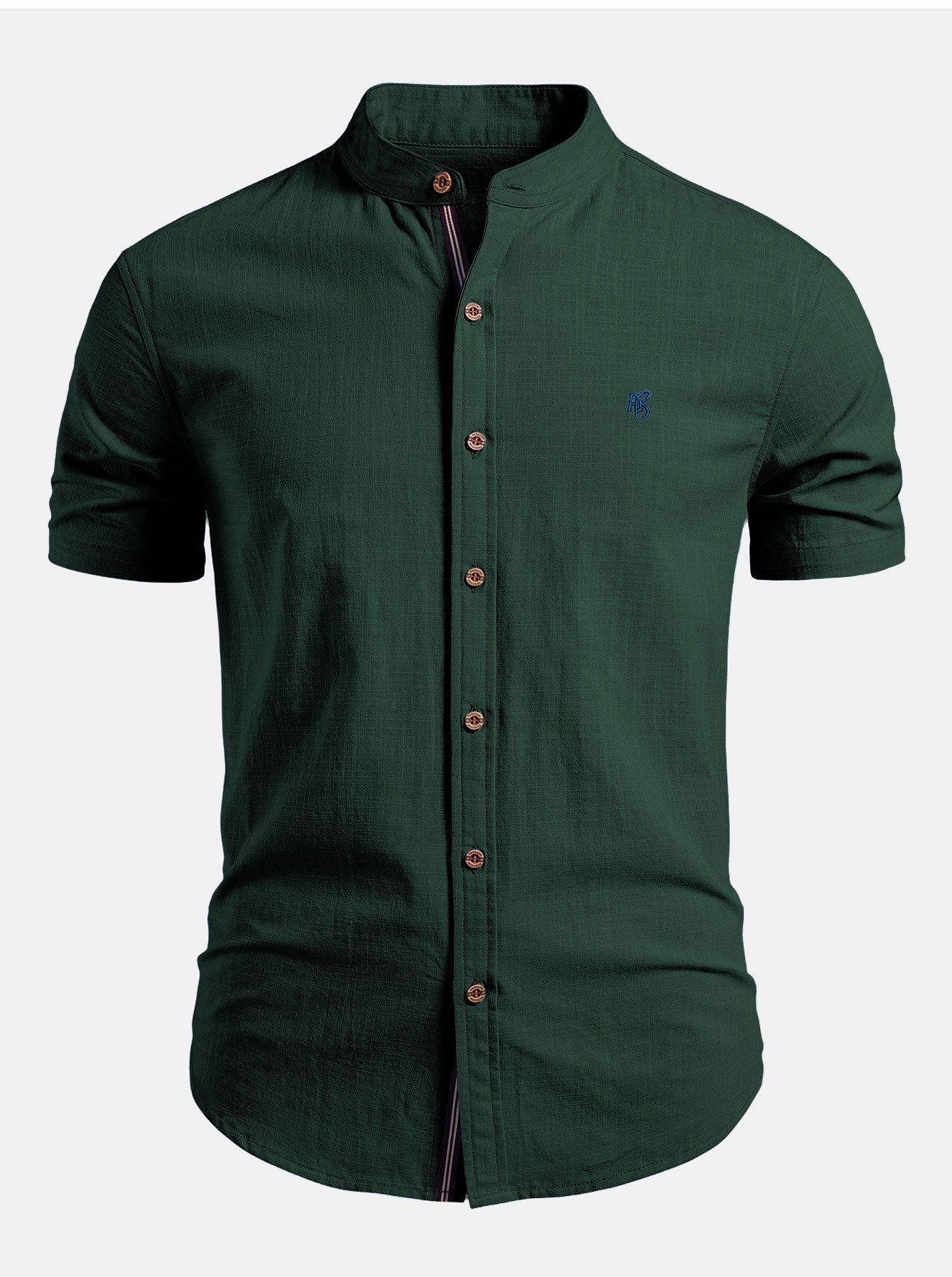 IVÁN | Conjunto Camisa Cuello Mao y Pantalón Texturizado