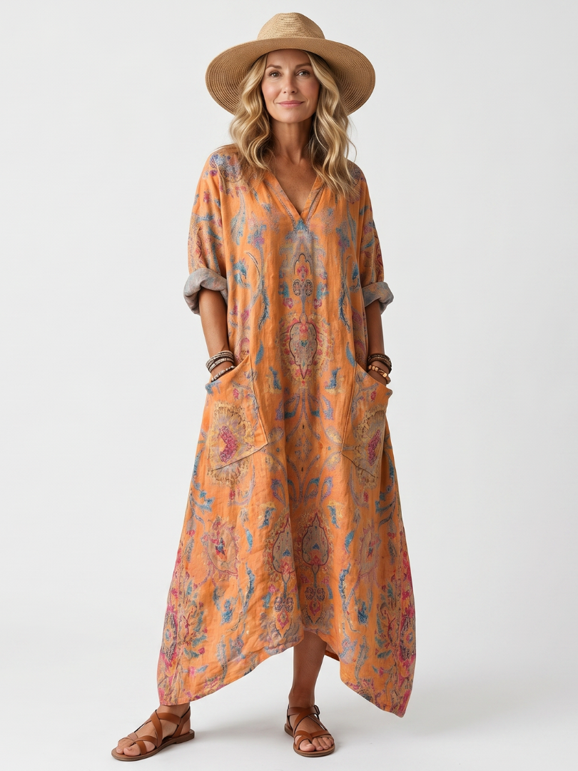 REMI™ | Vestido Holgado Estampado de Elegancia Natural