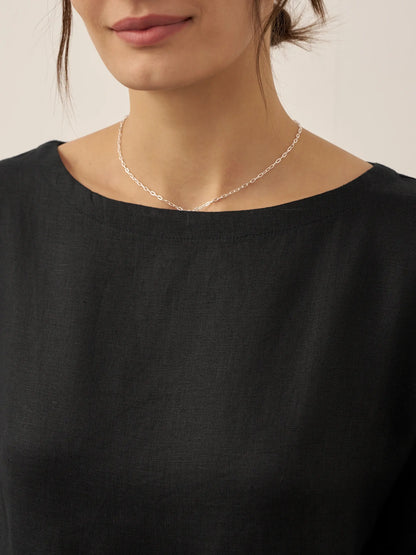 100% Linen A-Line Midi Dress VALENCIA