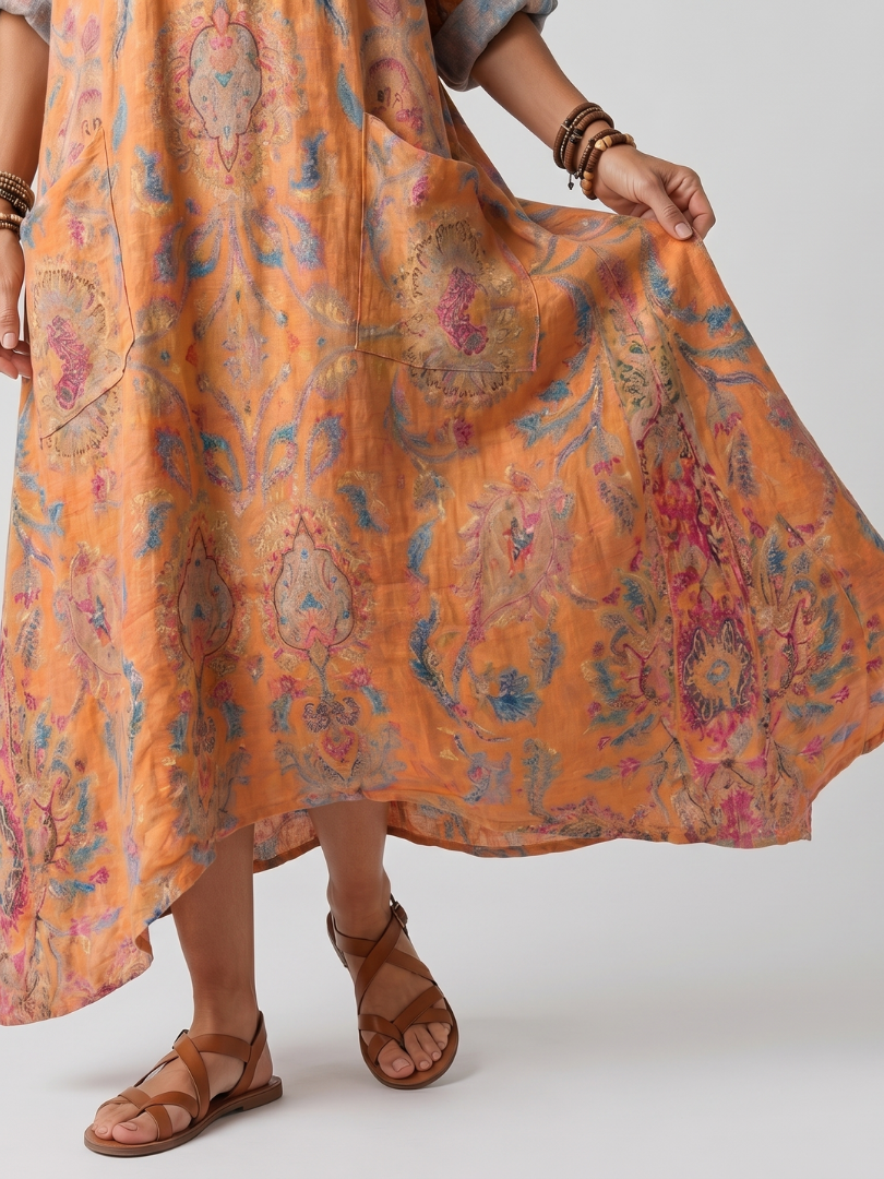 REMI™ | Vestido Holgado Estampado de Elegancia Natural