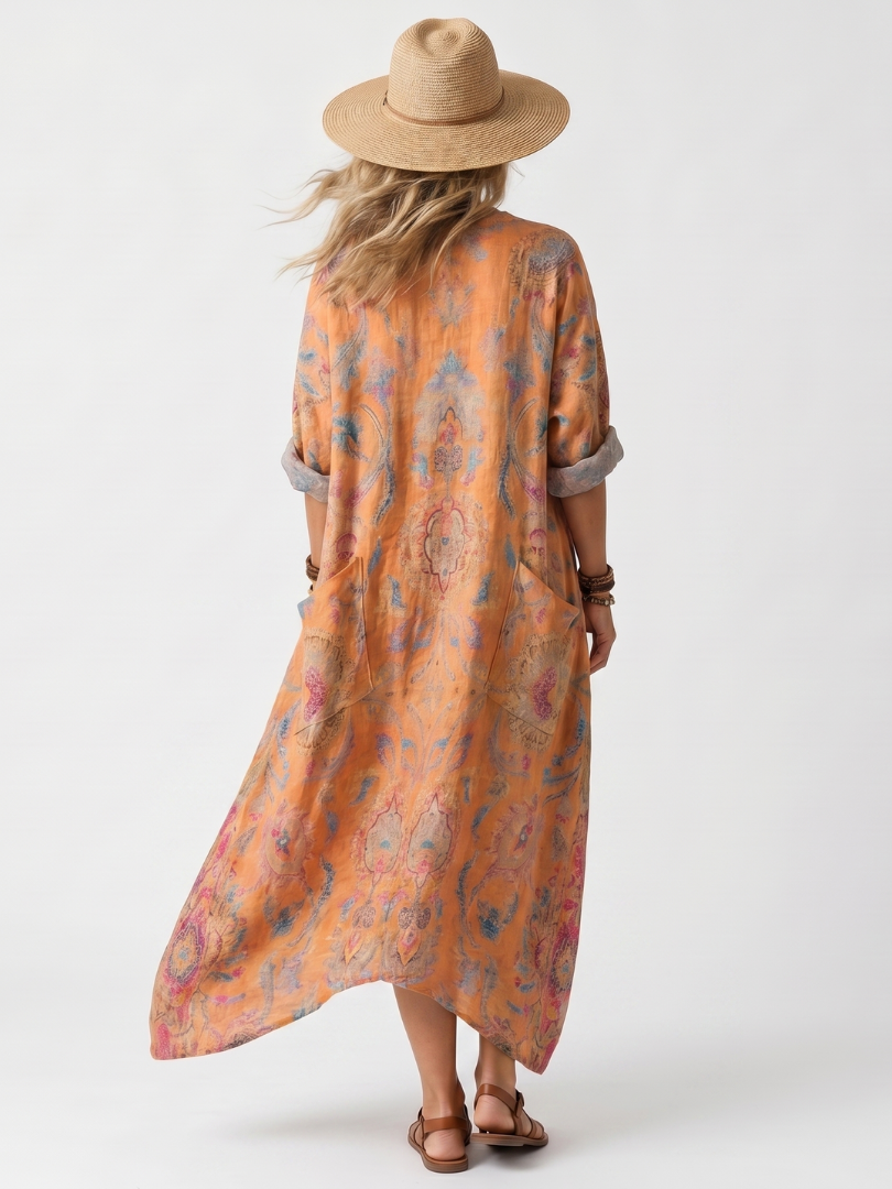 REMI™ | Vestido Holgado Estampado de Elegancia Natural
