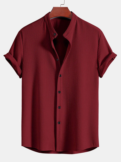 VALERIO | Camisa de cuello alto acanalada de corte ajustado.