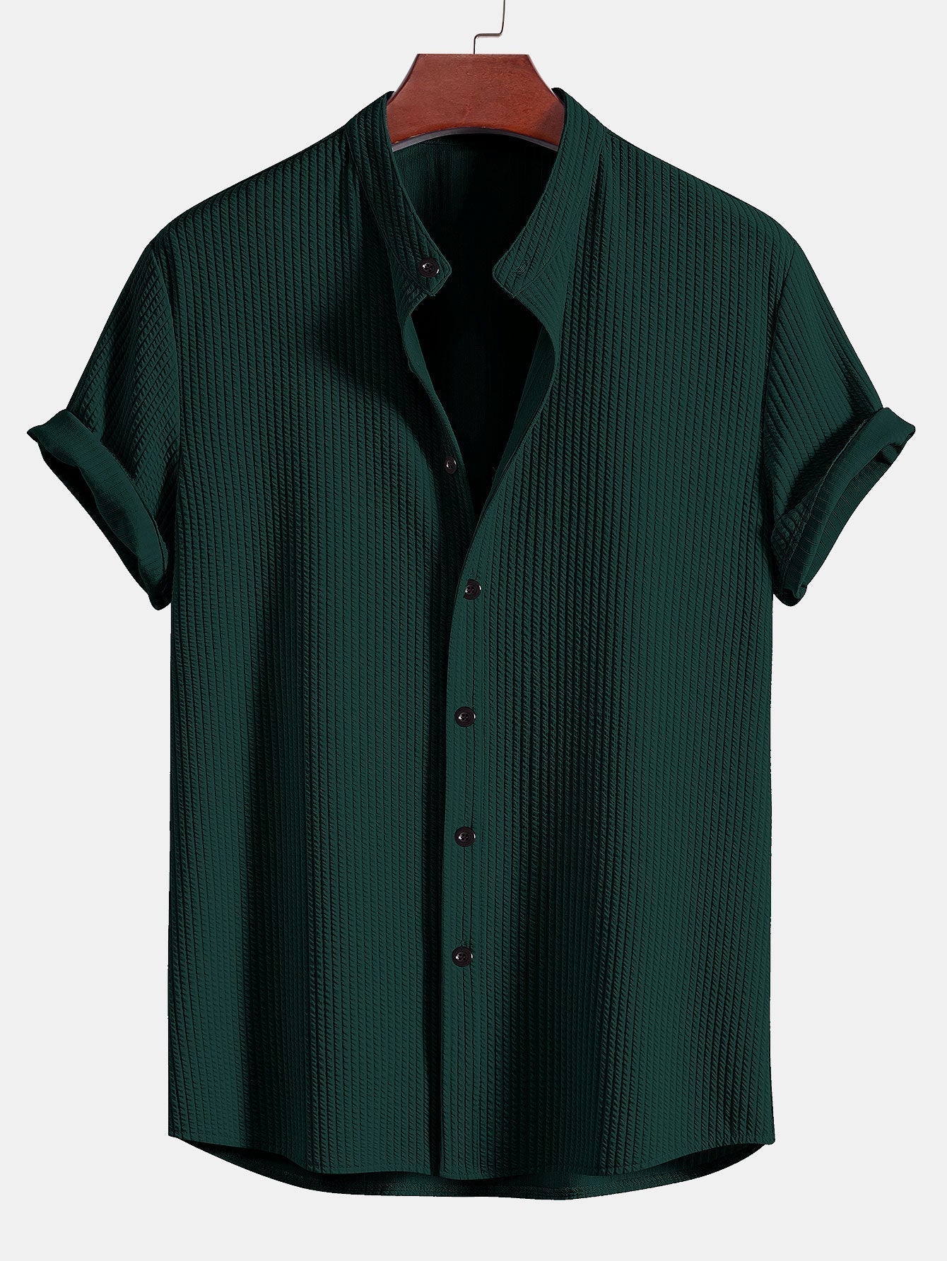 VALERIO | Camisa de cuello alto acanalada de corte ajustado.