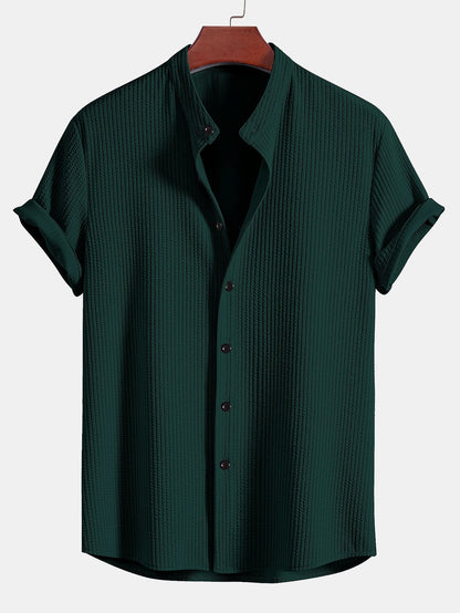 VALERIO | Camisa de cuello alto acanalada de corte ajustado.