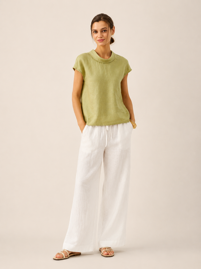 IVONNE | Blusa de lino con cuello camisero