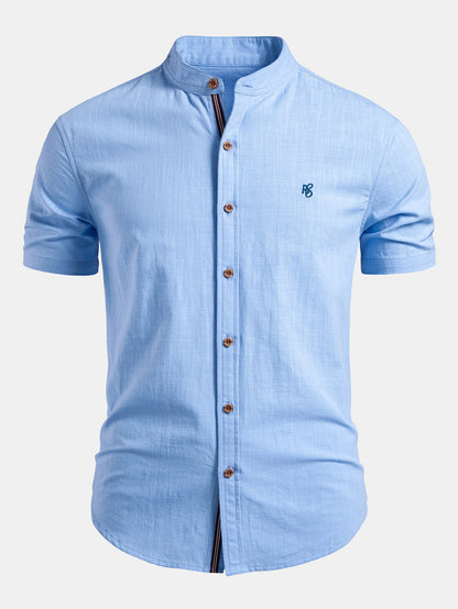 IVÁN | Conjunto Camisa Cuello Mao y Pantalón Texturizado