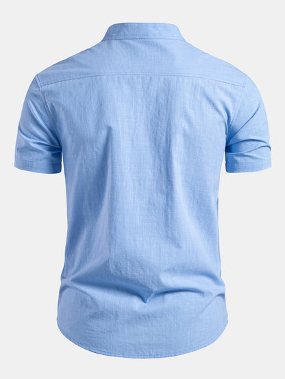 IVÁN | Conjunto Camisa Cuello Mao y Pantalón Texturizado