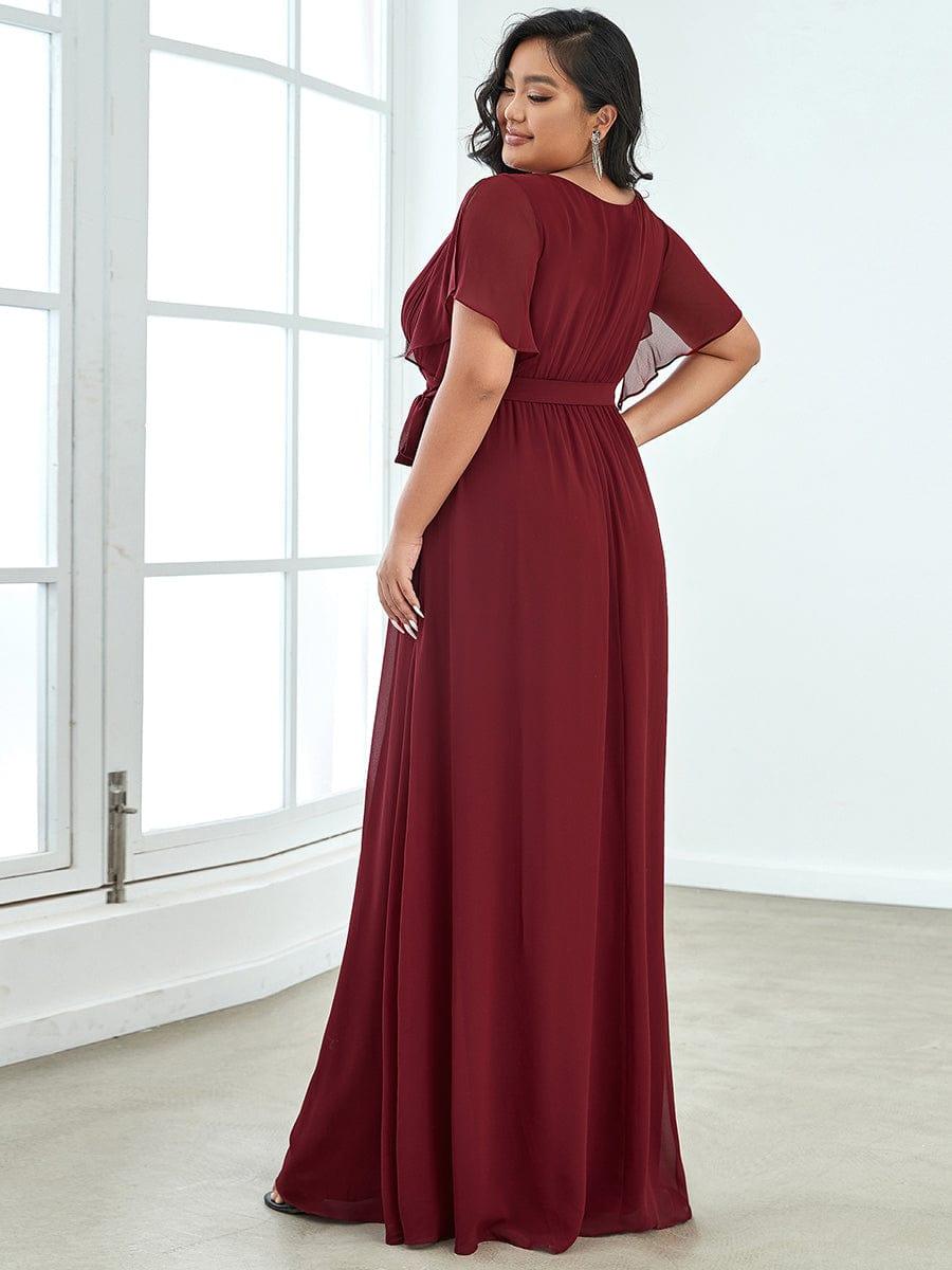 LEORA™ | Vestido de Dama de Honor de Gasa con Escote en V