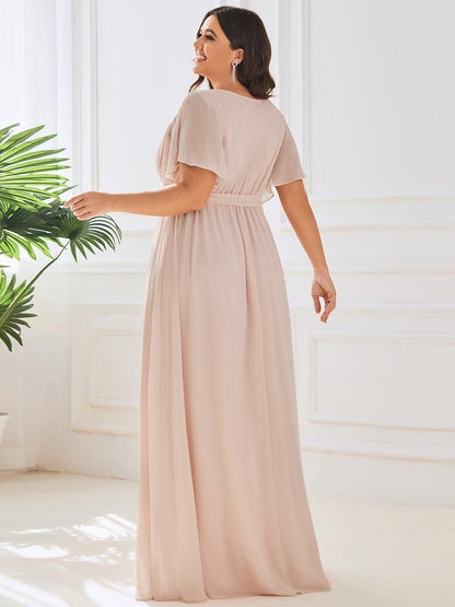 LEORA™ | Vestido de Dama de Honor de Gasa con Escote en V