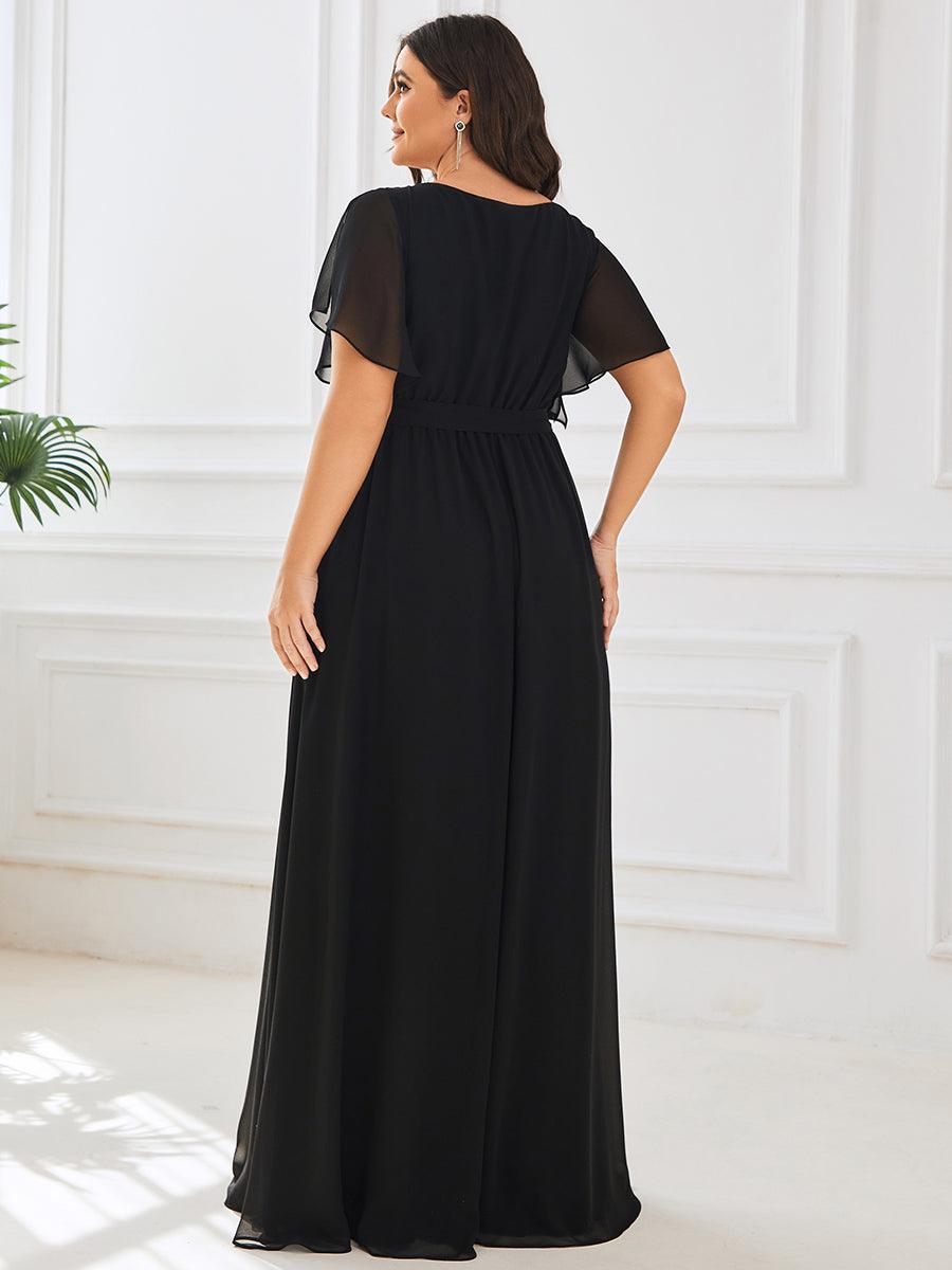 LEORA™ | Vestido de Dama de Honor de Gasa con Escote en V