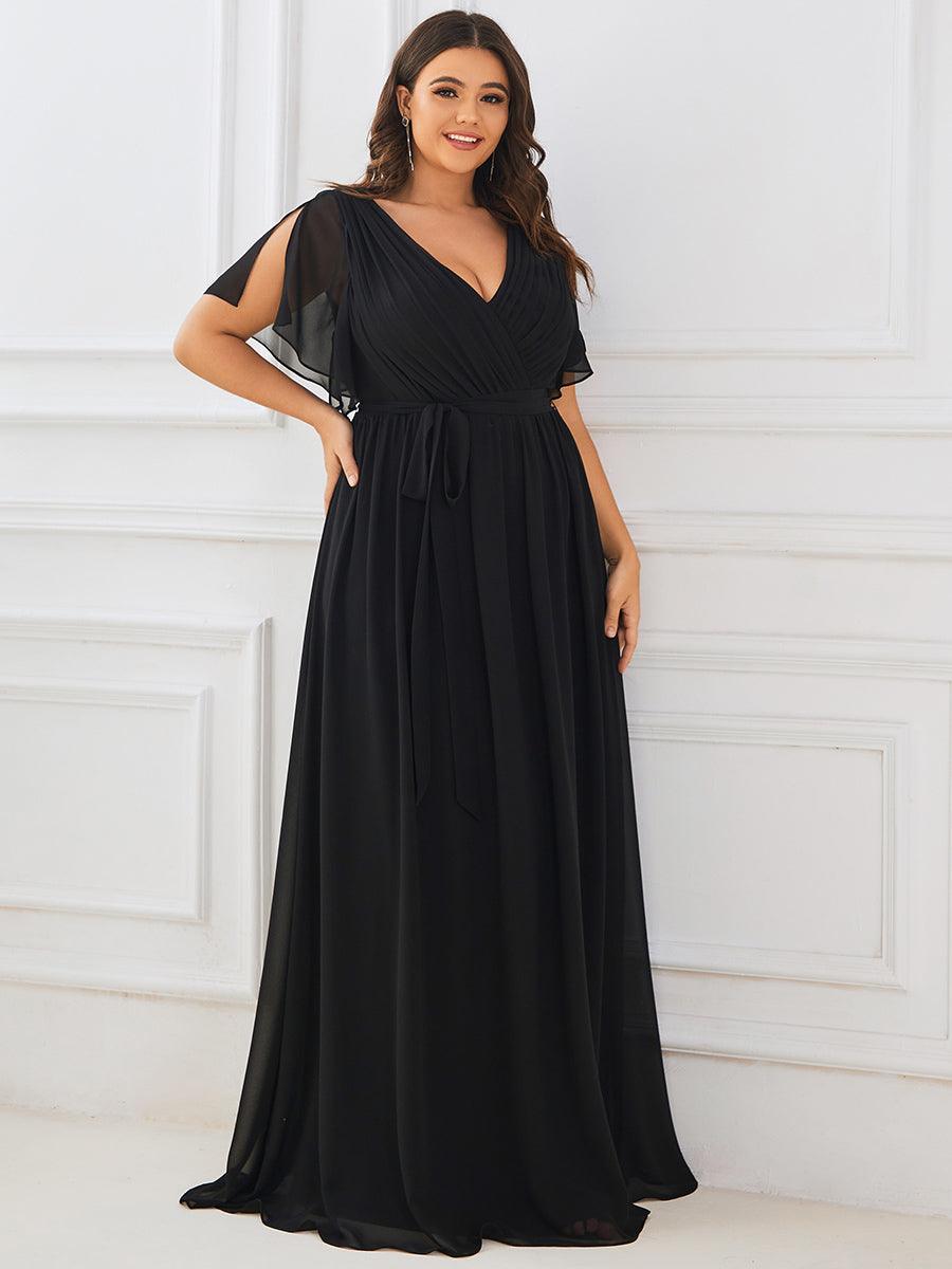 LEORA™ | Vestido de Dama de Honor de Gasa con Escote en V