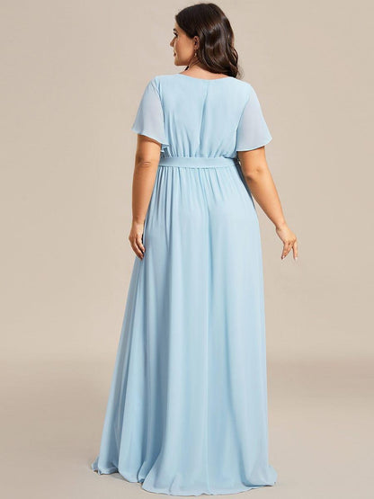 LEORA™ | Vestido de Dama de Honor de Gasa con Escote en V