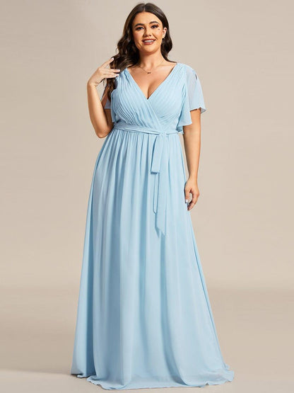 LEORA™ | Vestido de Dama de Honor de Gasa con Escote en V