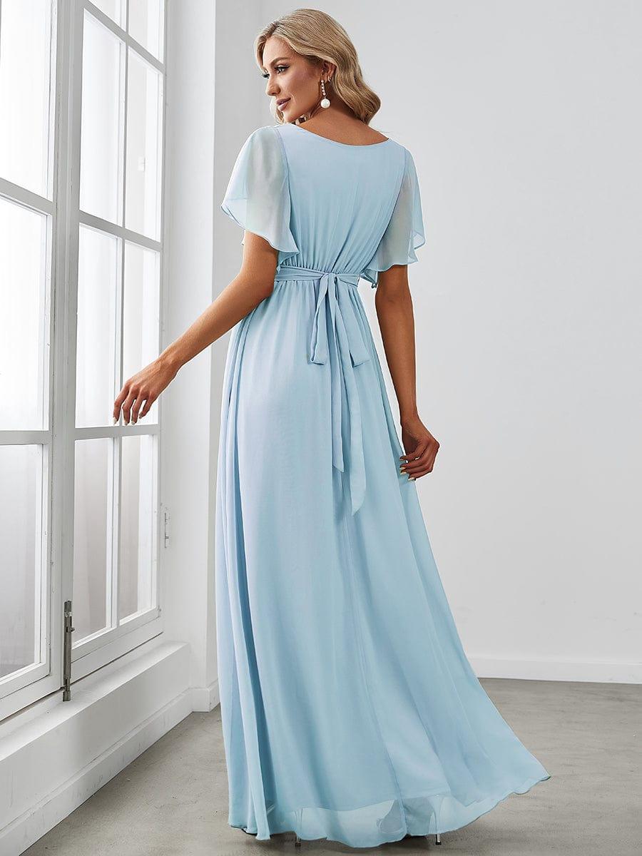 LEORA™ | Vestido de Dama de Honor de Gasa con Escote en V