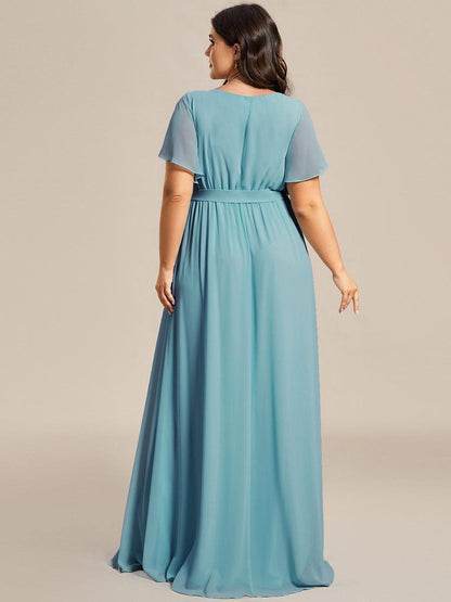 LEORA™ | Vestido de Dama de Honor de Gasa con Escote en V