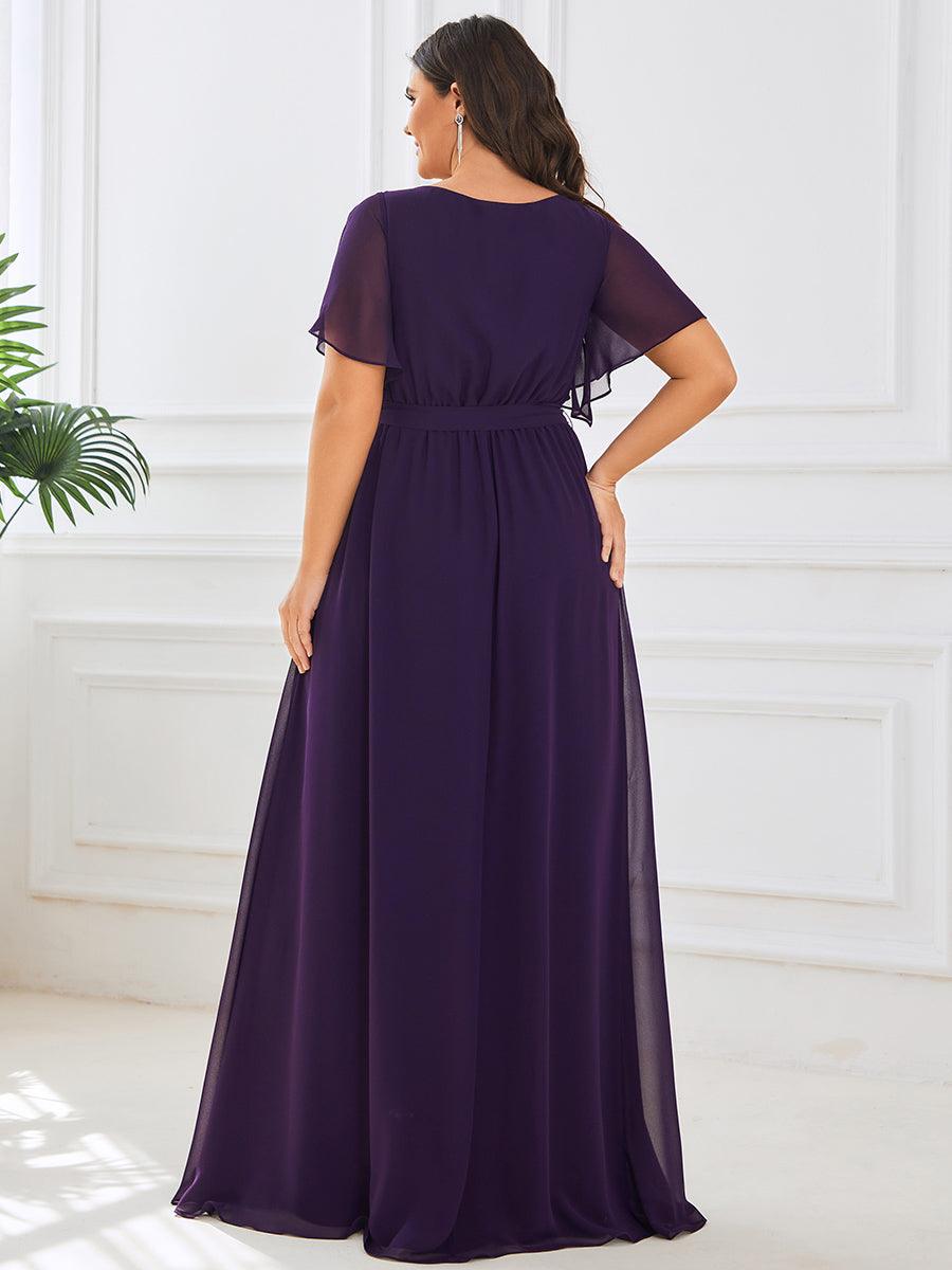 LEORA™ | Vestido de Dama de Honor de Gasa con Escote en V