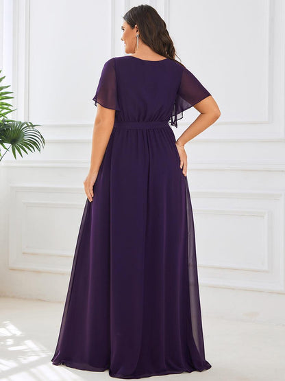 LEORA™ | Vestido de Dama de Honor de Gasa con Escote en V
