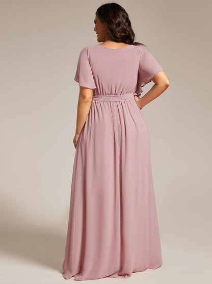 LEORA™ | Vestido de Dama de Honor de Gasa con Escote en V