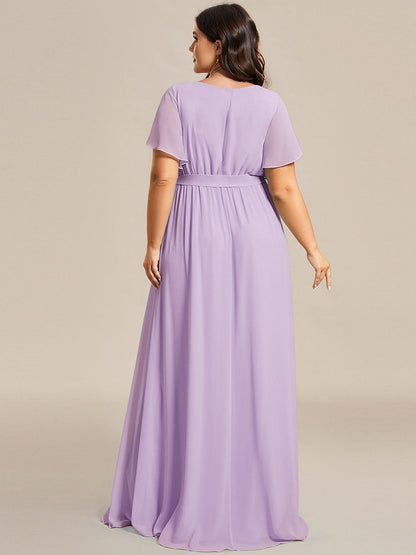 LEORA™ | Vestido de Dama de Honor de Gasa con Escote en V