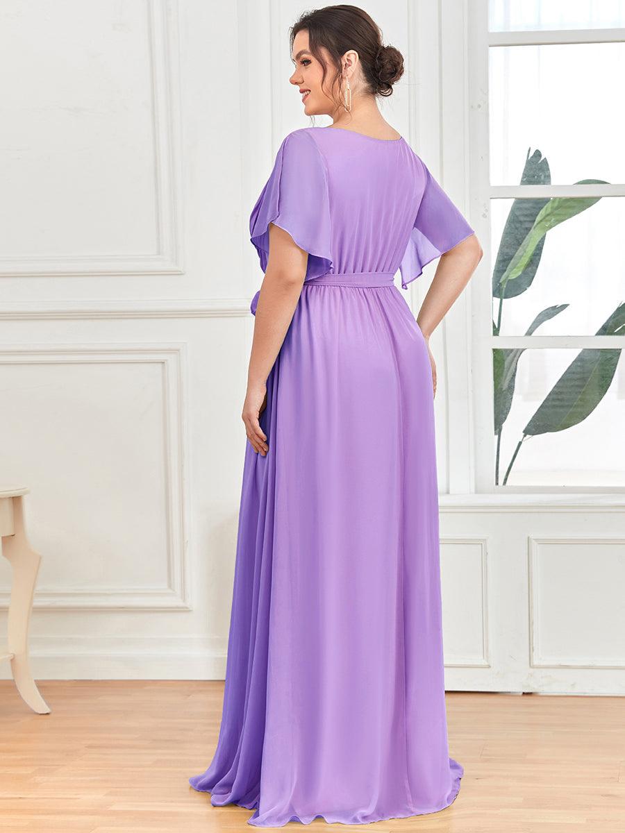 LEORA™ | Vestido de Dama de Honor de Gasa con Escote en V