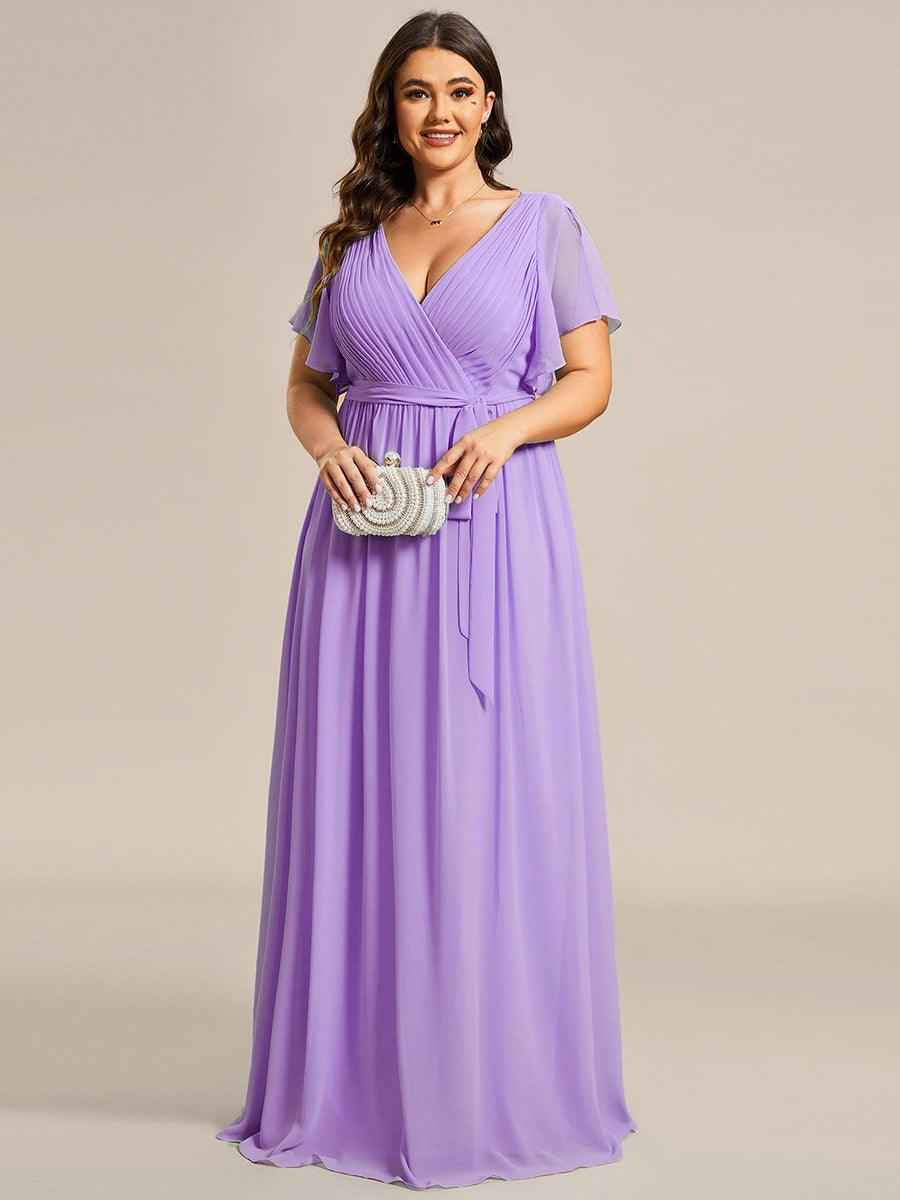 LEORA™ | Vestido de Dama de Honor de Gasa con Escote en V