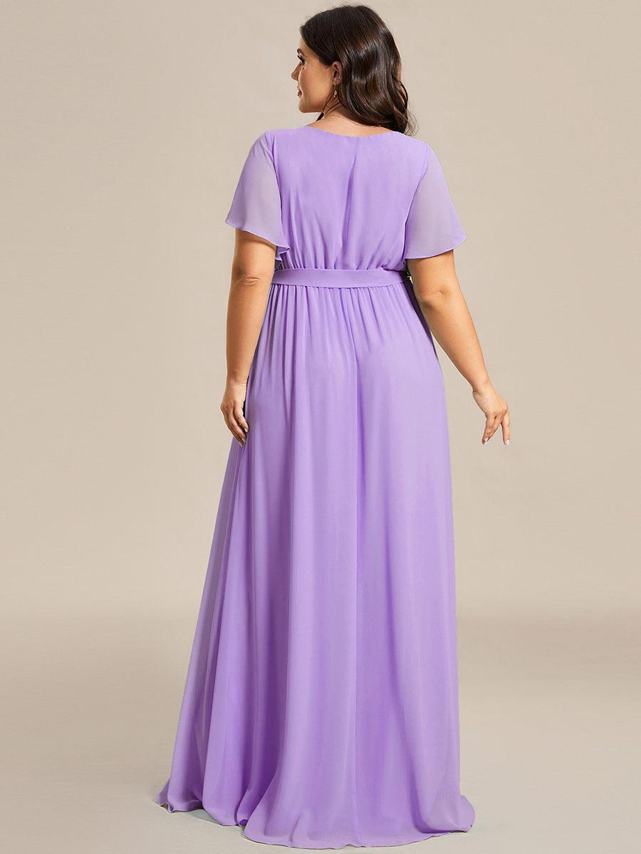 LEORA™ | Vestido de Dama de Honor de Gasa con Escote en V