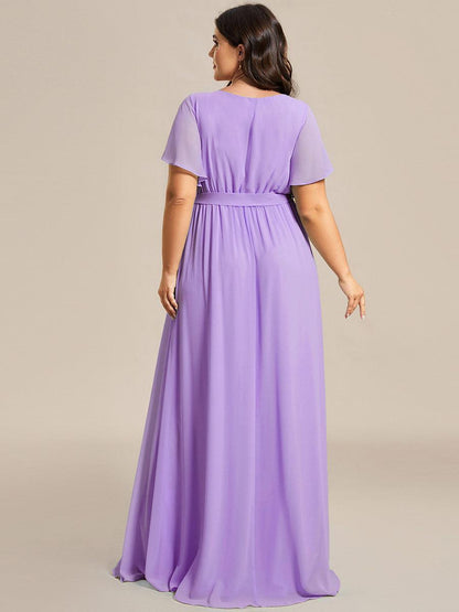 LEORA™ | Vestido de Dama de Honor de Gasa con Escote en V