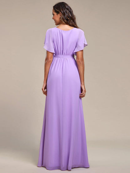 LEORA™ | Vestido de Dama de Honor de Gasa con Escote en V
