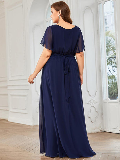 LEORA™ | Vestido de Dama de Honor de Gasa con Escote en V
