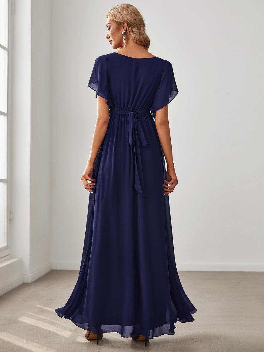 LEORA™ | Vestido de Dama de Honor de Gasa con Escote en V