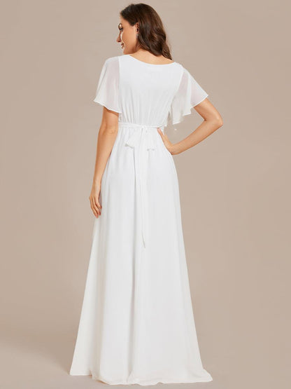 LEORA™ | Vestido de Dama de Honor de Gasa con Escote en V