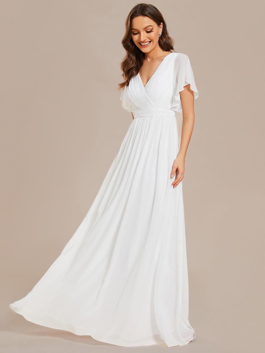 LEORA™ | Vestido de Dama de Honor de Gasa con Escote en V