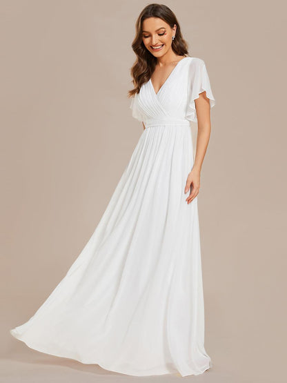 LEORA™ | Vestido de Dama de Honor de Gasa con Escote en V