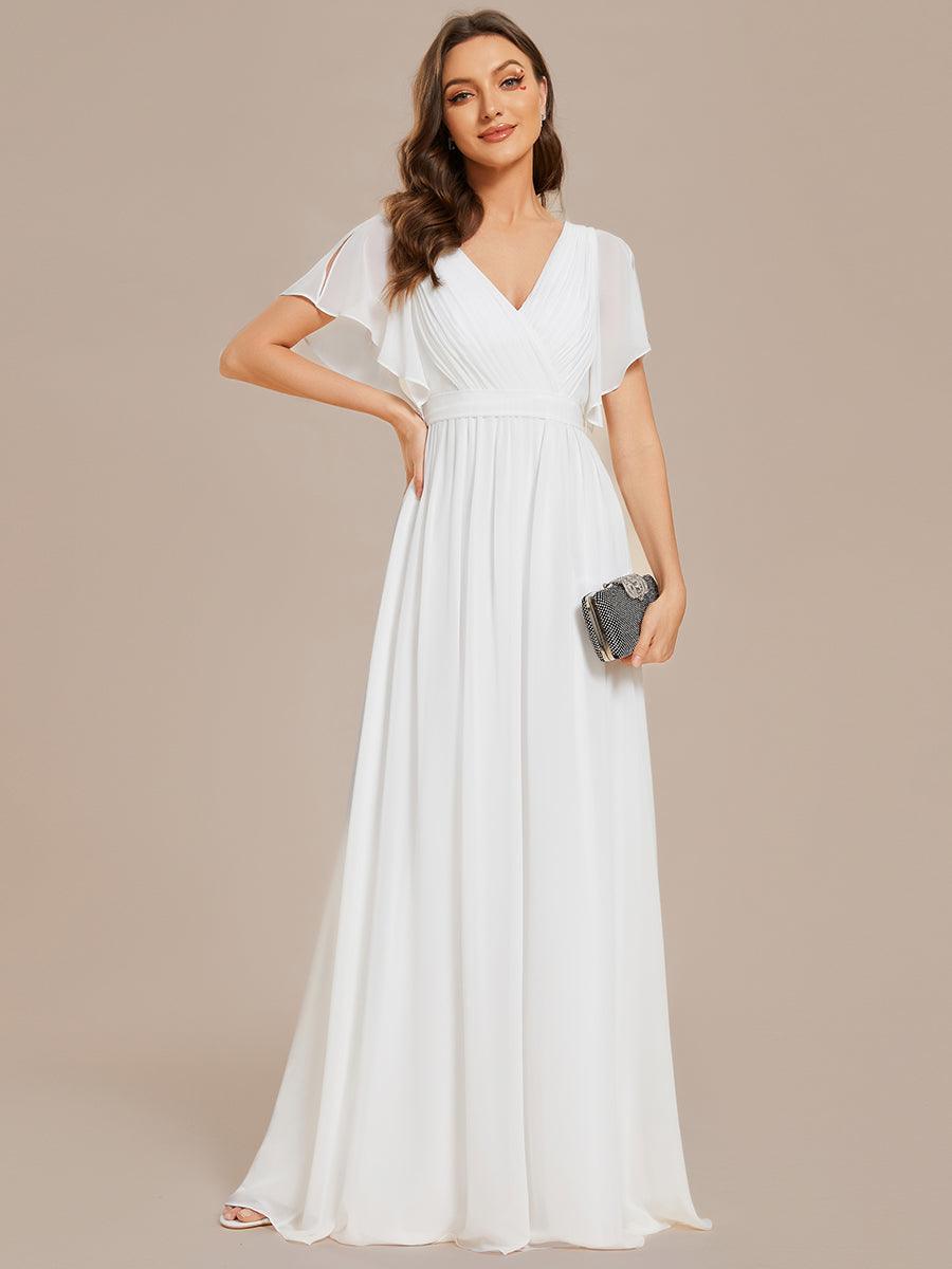 LEORA™ | Vestido de Dama de Honor de Gasa con Escote en V