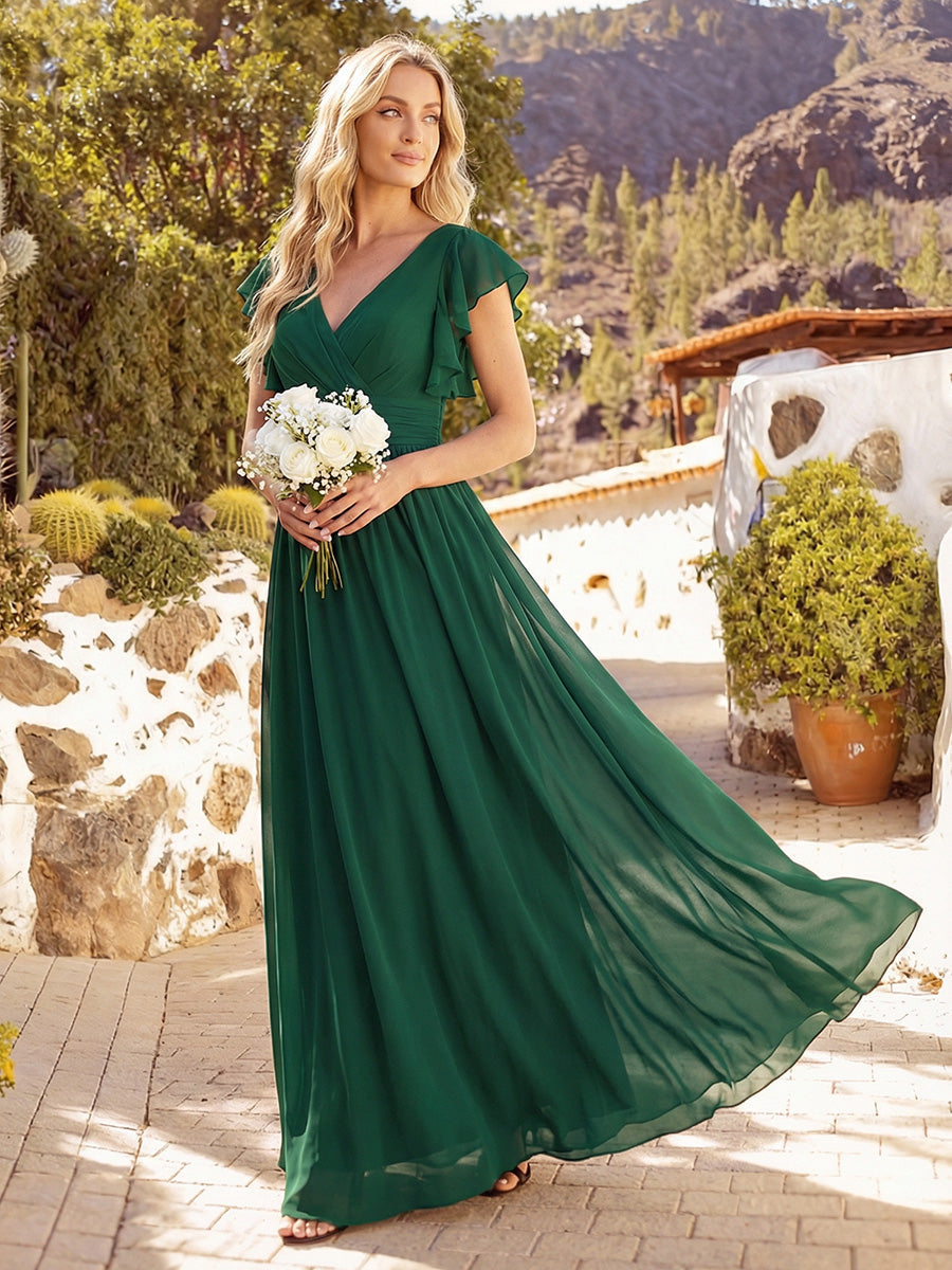 LILYANA™ | Vestido de Dama de Honor en Gasa Elegante