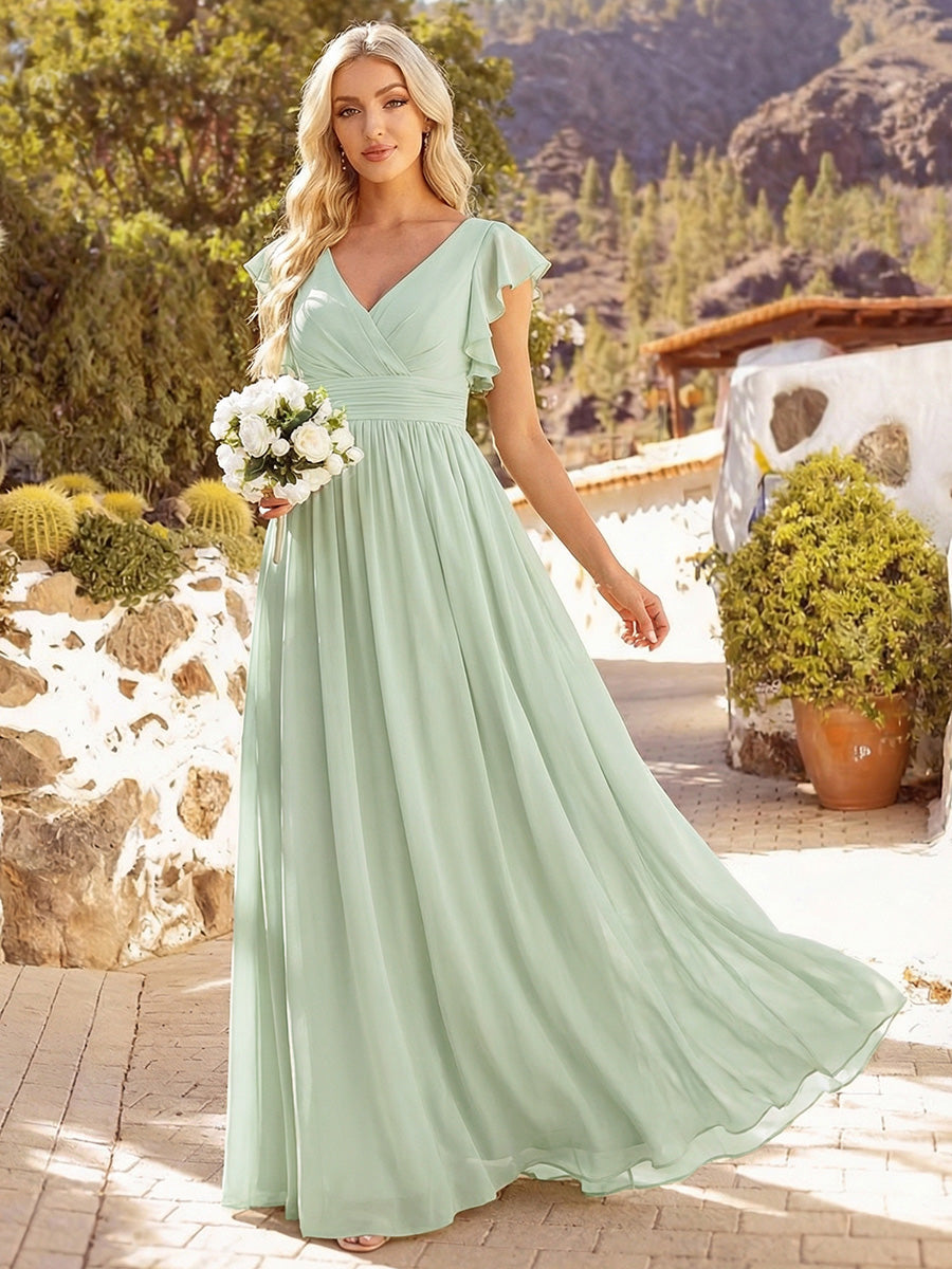 LILYANA™ | Vestido de Dama de Honor en Gasa Elegante