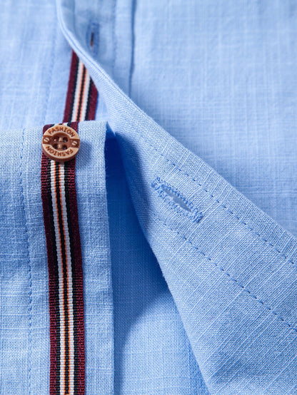 IVÁN | Conjunto Camisa Cuello Mao y Pantalón Texturizado