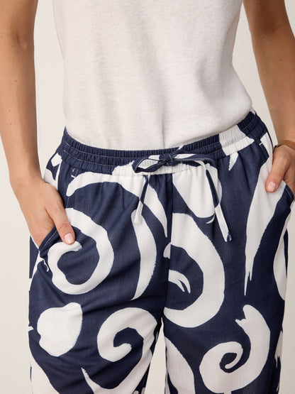 ORLA | Pantalón recto de lino estampado