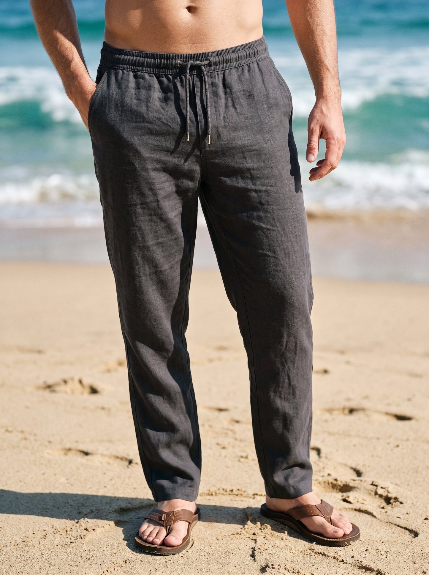 ANDRE FERRÁN | Pantalón de Lino Burdeos