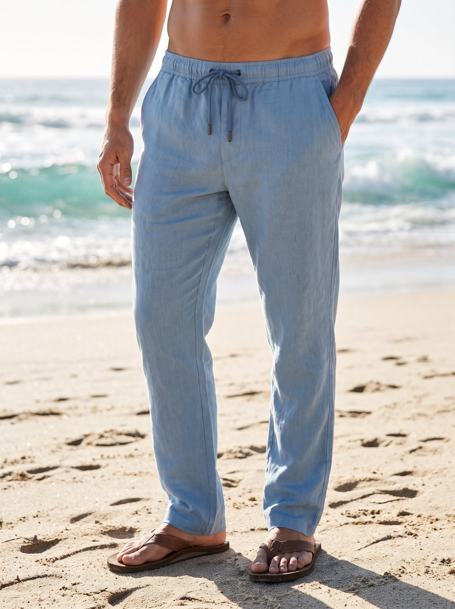 ANDRE FERRÁN | Pantalón de Lino Burdeos