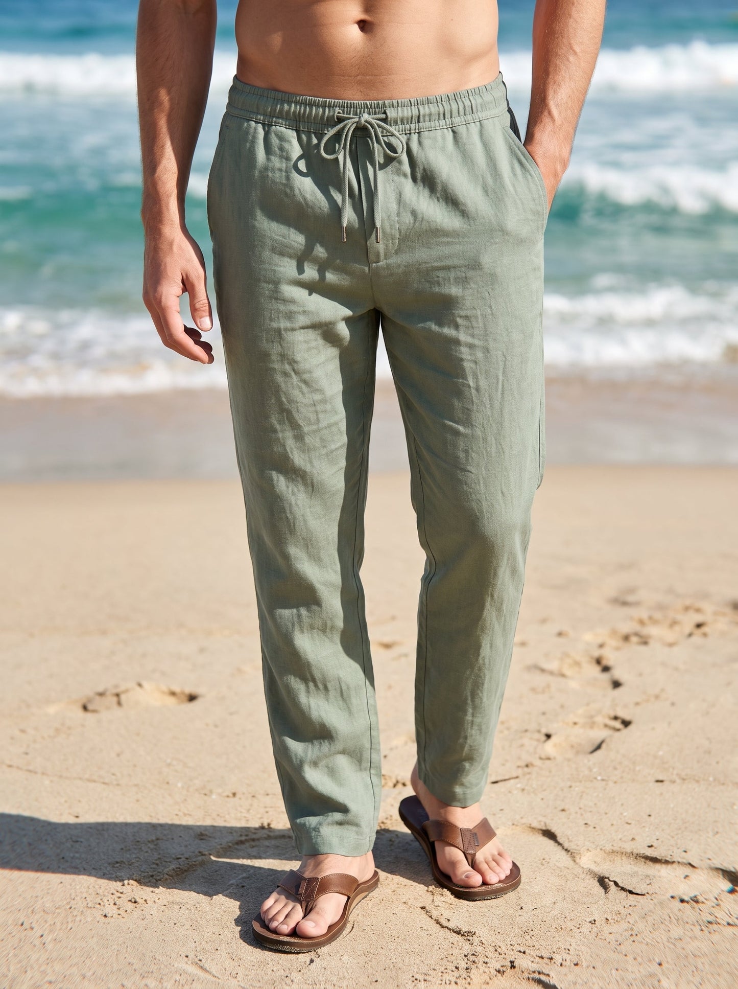 ANDRE FERRÁN | Pantalón de Lino Burdeos