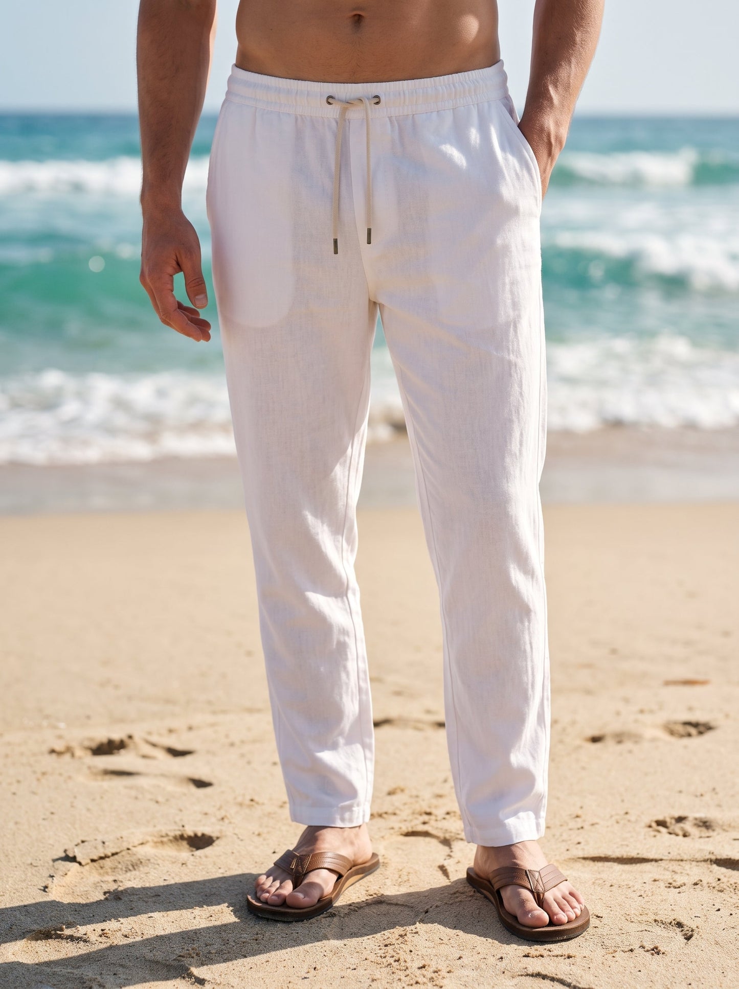 ANDRE FERRÁN | Pantalón de Lino Burdeos