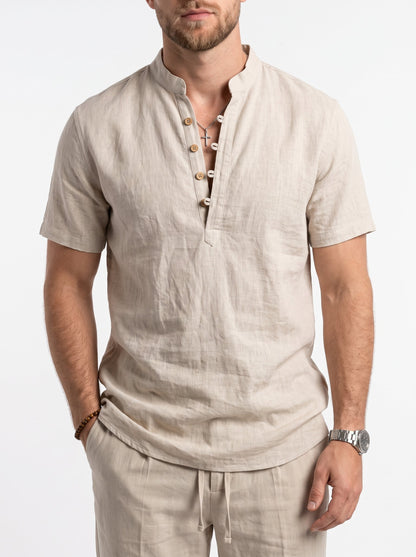 BRUNO | Camisa de Lino y Algodón Manga Corta