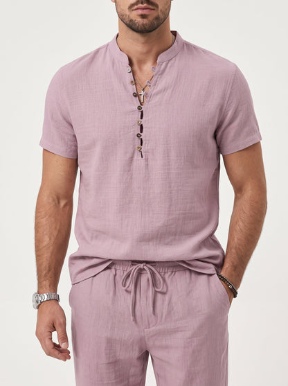 BRUNO | Camisa de Lino y Algodón Manga Corta