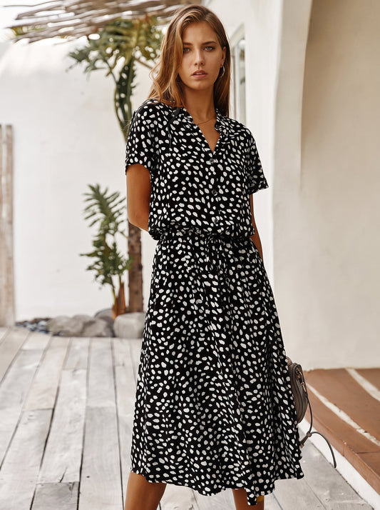 AMBAR | Abito vintage da donna, vestito lungo bohémien a maniche lunghe con collo alto