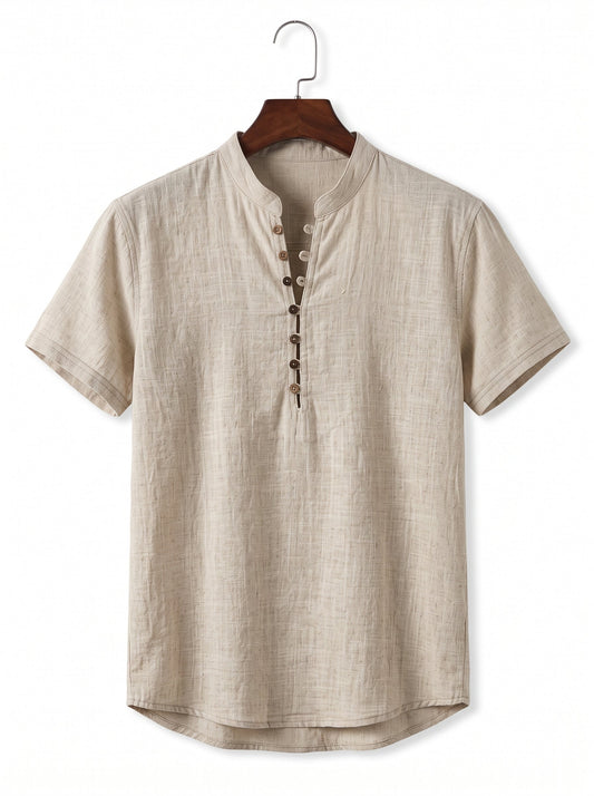 BRUNO | Camisa de Lino y Algodón Manga Corta