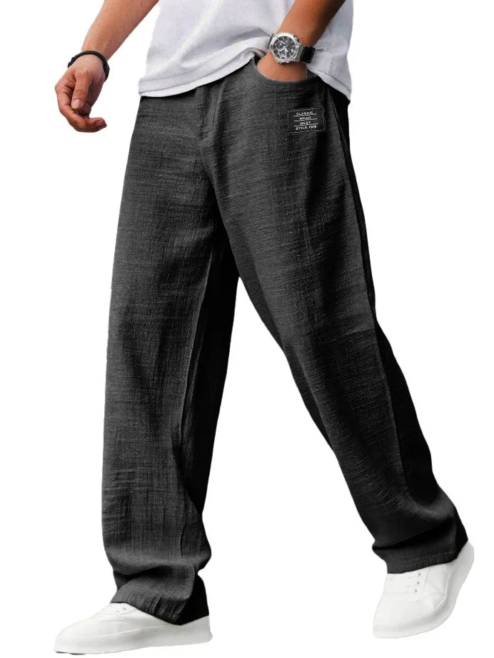 KAEL | Pantalon vintage holgados, rectos y  transpirables de Algodón y Lino