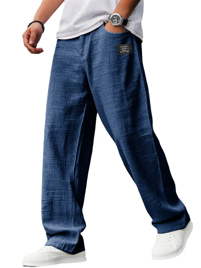 KAEL | Pantalon vintage holgados, rectos y  transpirables de Algodón y Lino