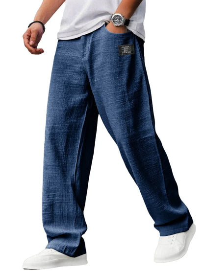 KAEL | Pantalon vintage holgados, rectos y  transpirables de Algodón y Lino